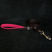 'Bijou'' leather lead pink