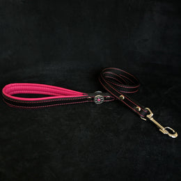 ''Bijou'' leather lead pink