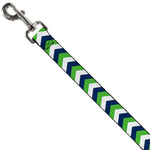 Dog Leash - Chevron White/Bright Green/Navy