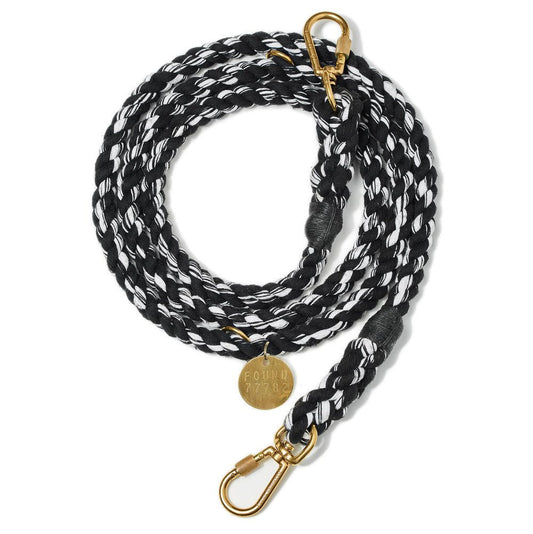 Shop Leashes Premium Black And White Up-Cycled Rope Dog Leash by Found my animal | Adjustable & Handcrafted