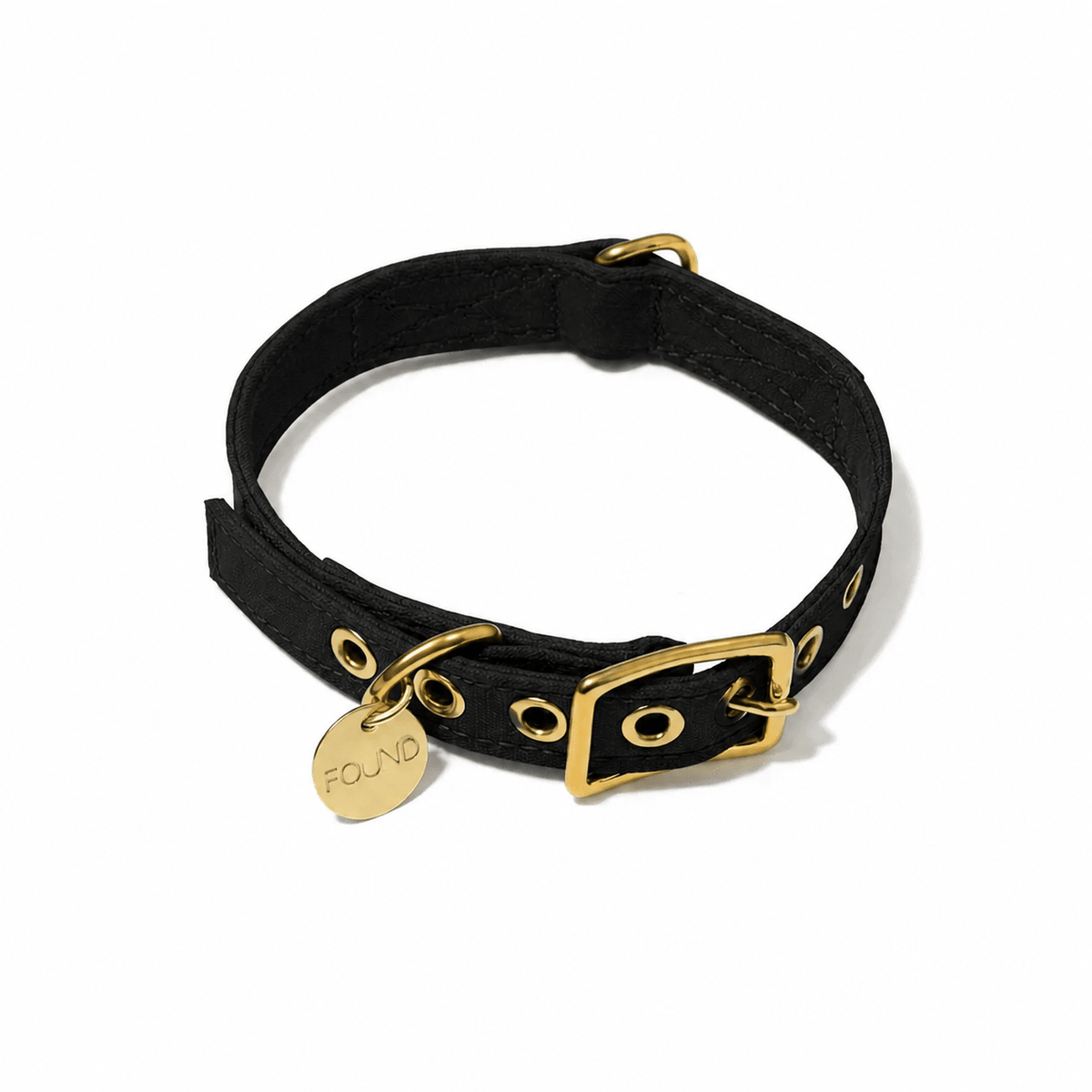 Black Cotton Canvas Cat & Dog Collar
