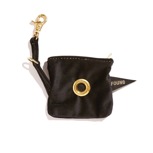 Poop Bag Pouches Premium Black Velvet Poop Bag Pouch