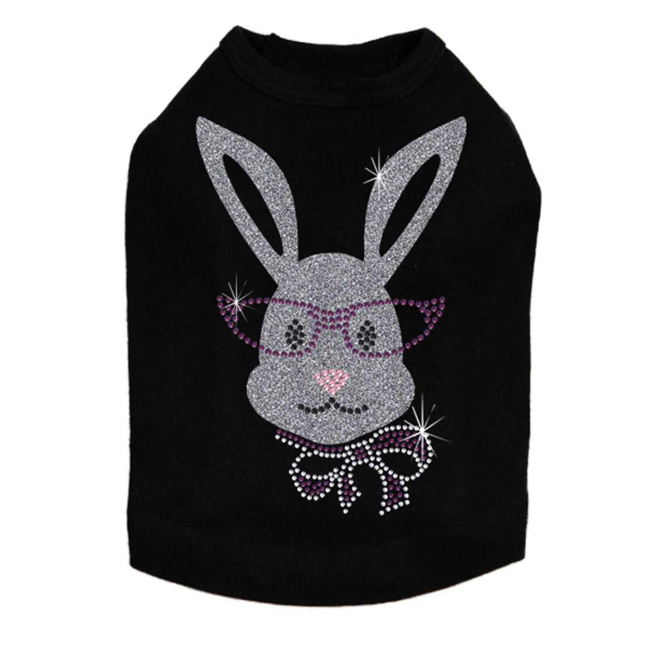 Girl Bunny with Glasses and Bow - Dog Tank alternate view