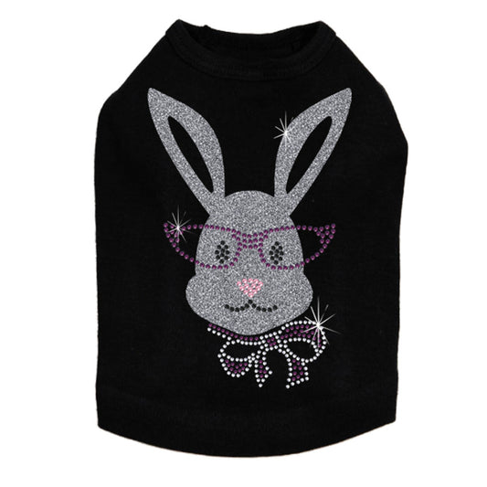 Girl Bunny with Glasses and Bow - Dog Tank alternate view