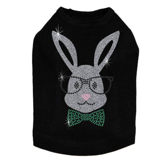 Bunny with Glasses and Bow Tie - Dog Tank alternate view