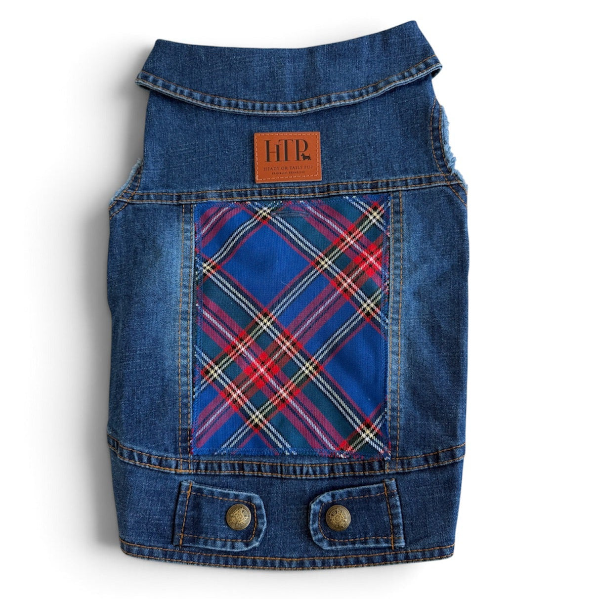 Red/Blue Plaid Panel Vest