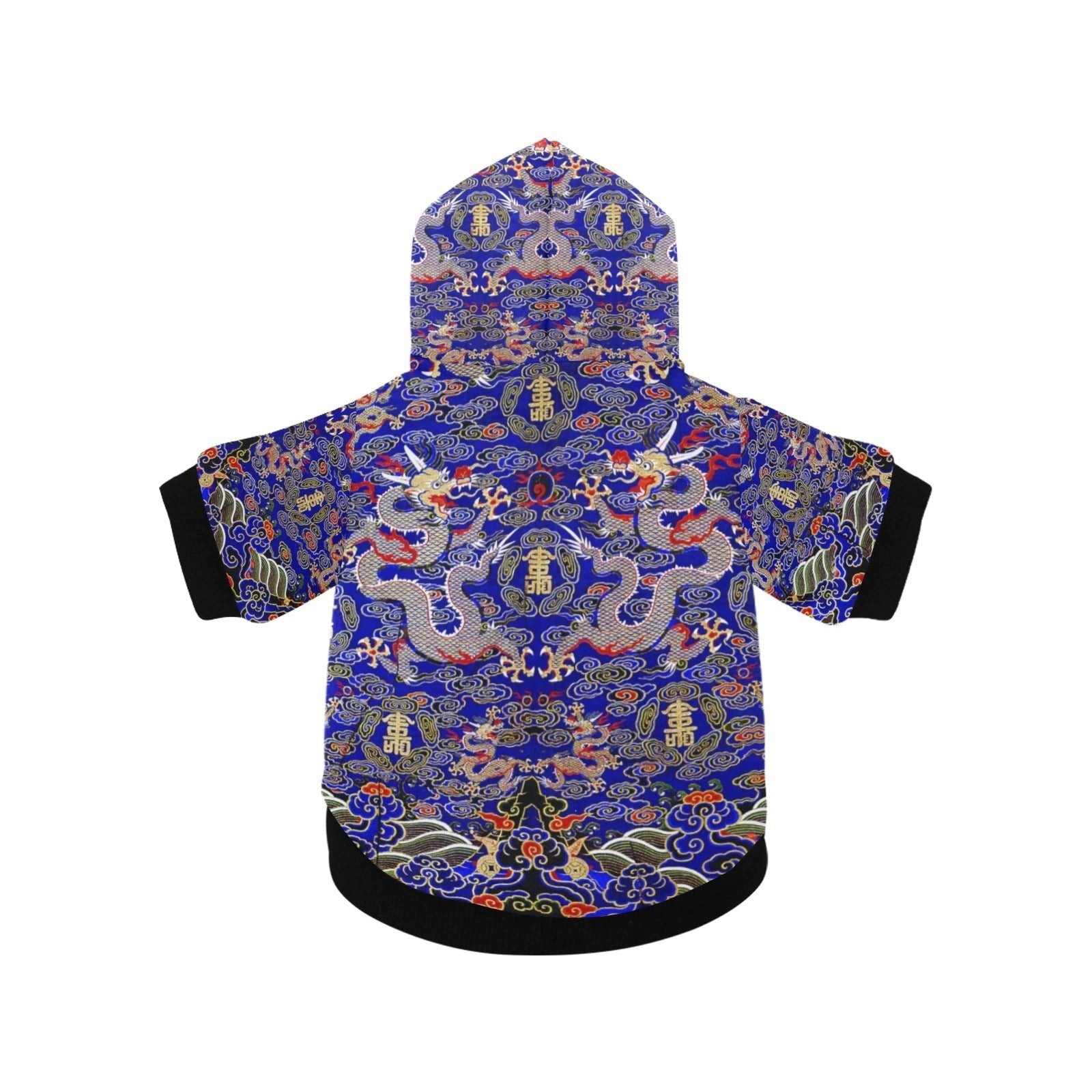 Blue Imperial Dragon Button Hoodie