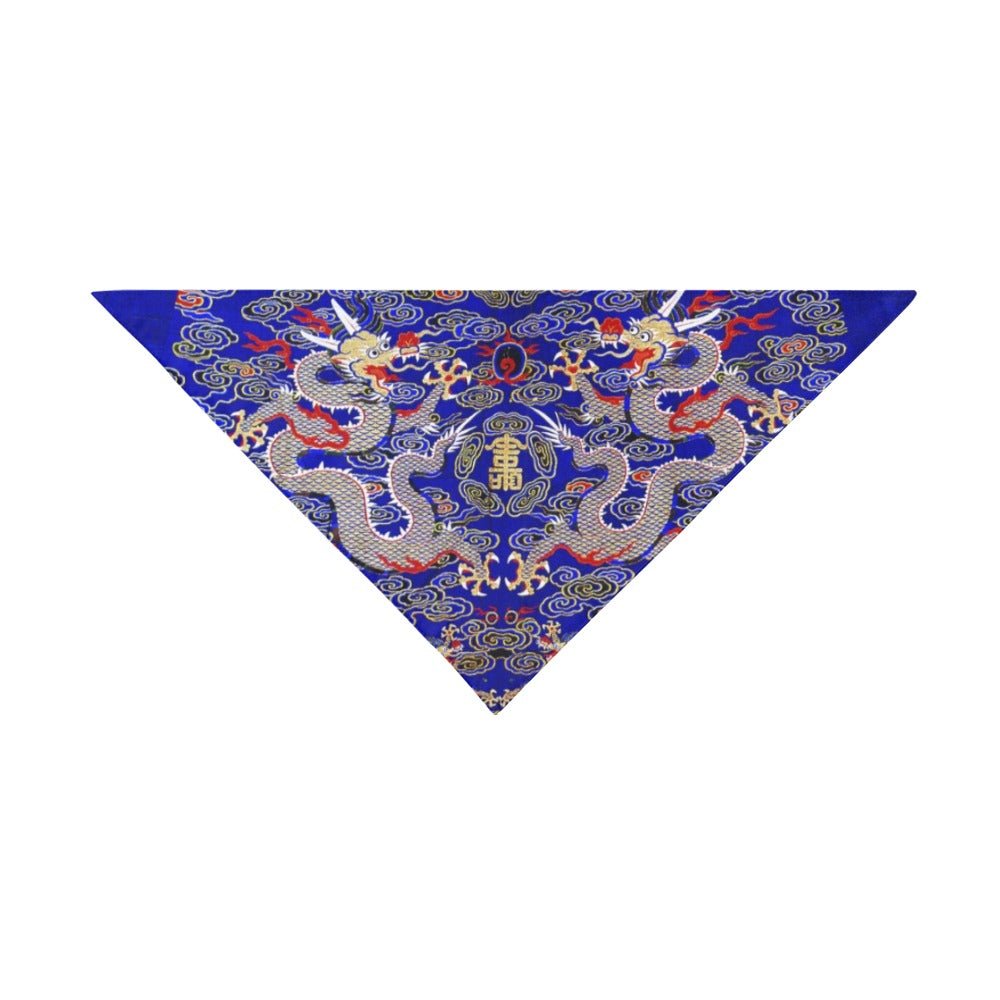 Blue Imperial Dragon Double-Sided Pet Bandana