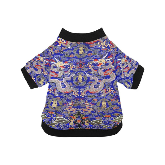 Blue Imperial Dragon Round Neck Shirt luxury pet product from Southlake Paws