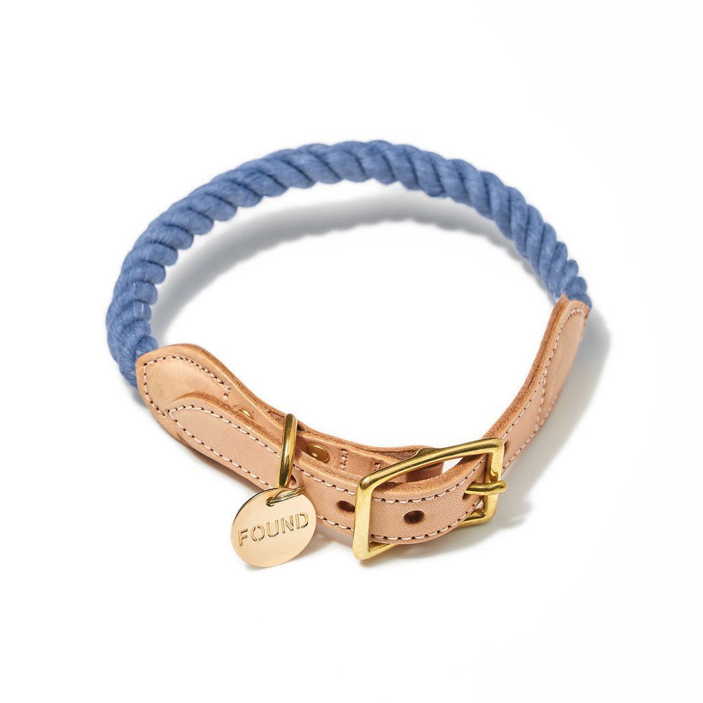Dog Collars Premium Blue Jean Up-Cycled Rope Cat & Dog Collar