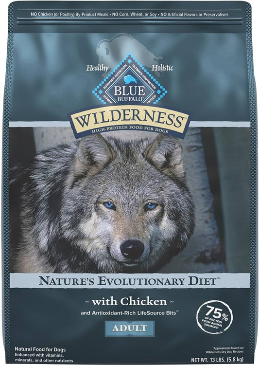 Blue Buffalo Wilderness Adult Chicken with Wholesome Grains Dry Dog Food 