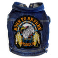 Load image into Gallery viewer, Born to be Free - Denim Dog Jacket alternate view
