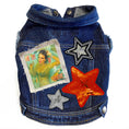 Load image into Gallery viewer, Life of a Showgirl Swiftie inspired Denim Dog Jacket for dogs
