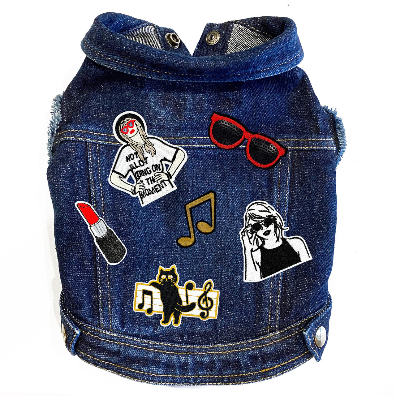 Swiftie Inspired #1 Denim Dog Jacket alternate view