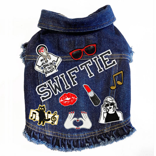 Swiftie Inspired #2 (Large) Denim Dog Jacket for dogs