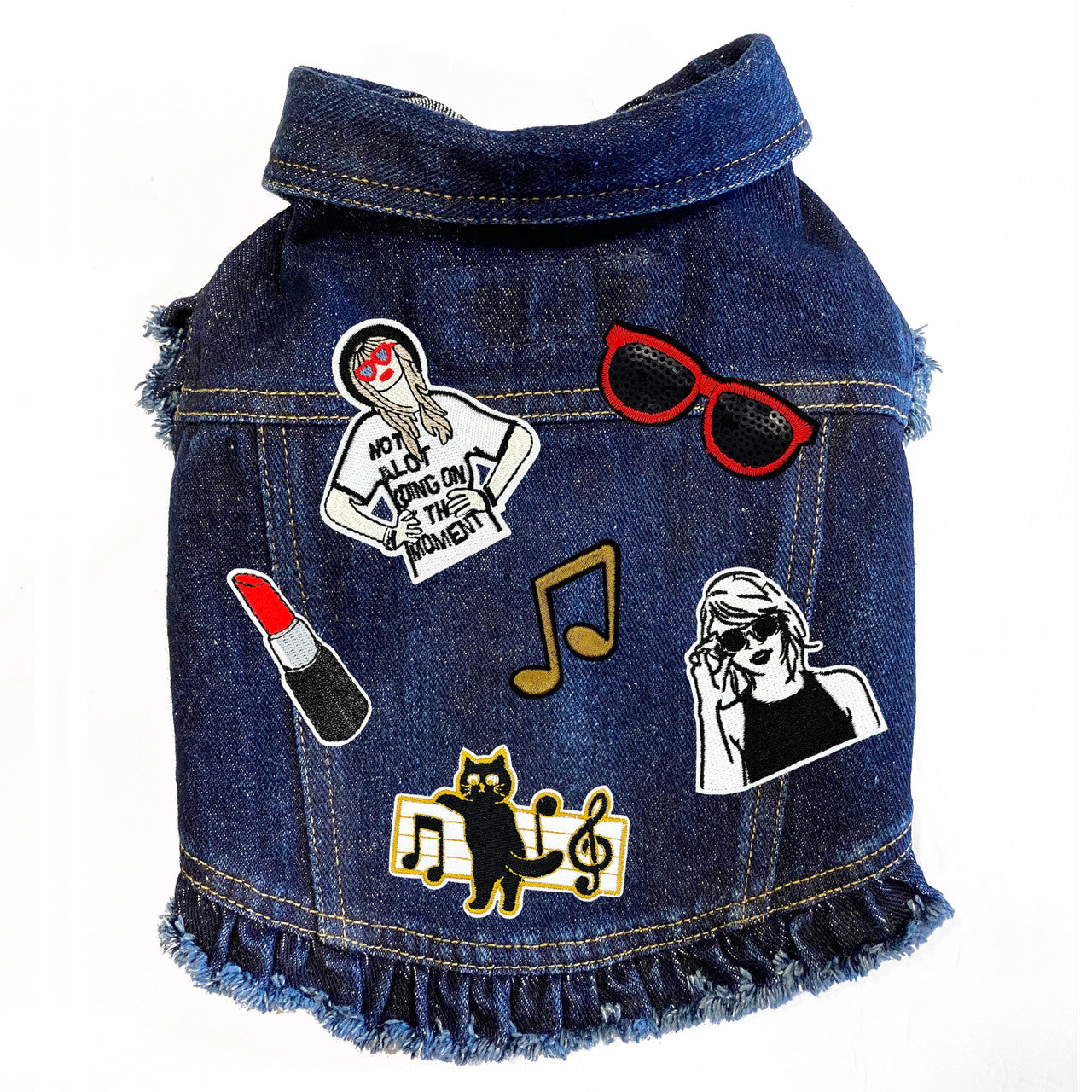 Swiftie Inspired #1 Denim Dog Jacket alternate view