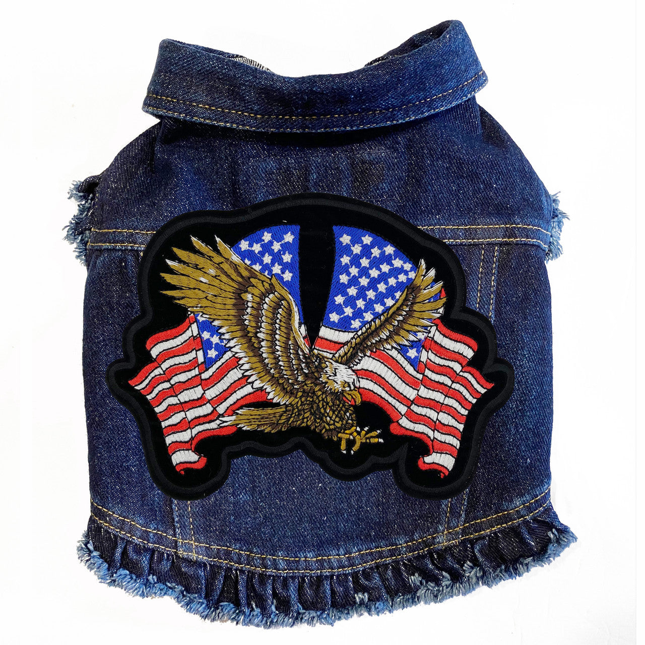 Patriotic Biker - Denim Dog Jacket alternate view