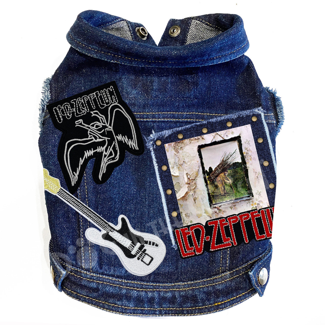 Rock Star - Led Zeppelin - Denim Dog Jacket for dogs