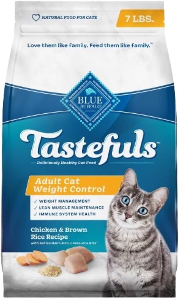 Blue Buffalo Tastefuls Adult Weight Control Chicken & Brown Rice Recipe Dry Cat Food (7lb) 