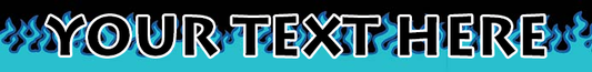 Personalized Blue Flames Dog Collar
