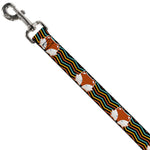 Dog Leash - Fox Face/Stripes Black/Multi Color