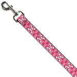 Dog Leash - Cute Skulls w/Checkers Pinks/White