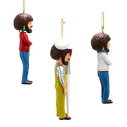 Kurt Adler 5-Inch Bob Ross Blow Mold Ornaments, 3-Piece Set