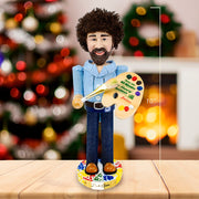 Kurt Adler 10-Inch Bob Ross with Palette Nutcracker