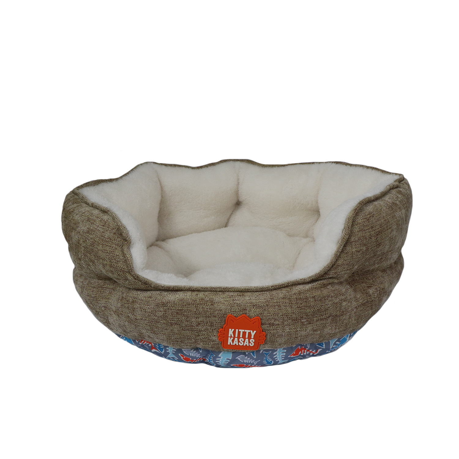 Kitty Kasa Bolster Cat Bed Heathered Brown