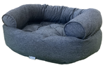 Bowsers Pet Products premium orthopedic donut dog bed in dark gray with plush bolsters for comfort