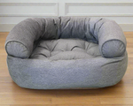 Bowsers Pet Products premium orthopedic donut dog bed in gray with plush supportive cushioning