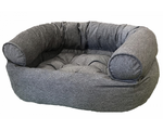 Bowsers Pet Products premium orthopedic donut dog bed in gray with plush cushioning and bolstered sides