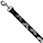 Dog Leash - Mustache Sketch Black/White