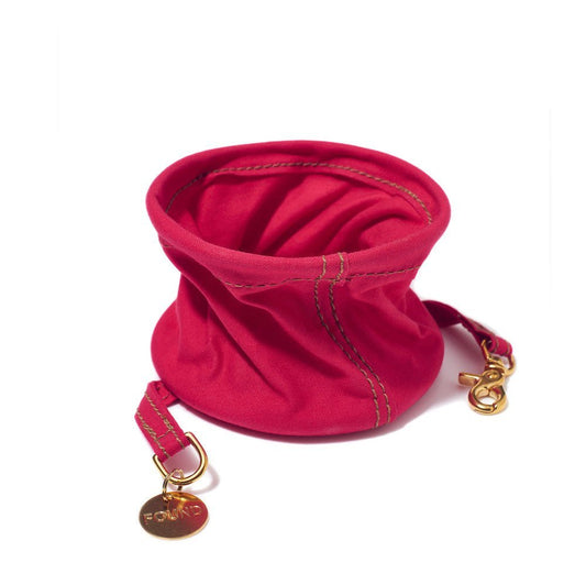 Dog Bowls Premium Bright Pink Canvas Collapsible Water Bowl