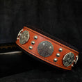 Load image into Gallery viewer, The "Maximus" collar 2.5 inch wide black & silver
