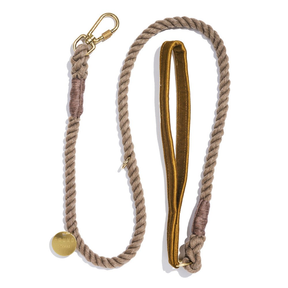 Standard 5ft Leads Premium Brown Washable Velvet Animal Leash