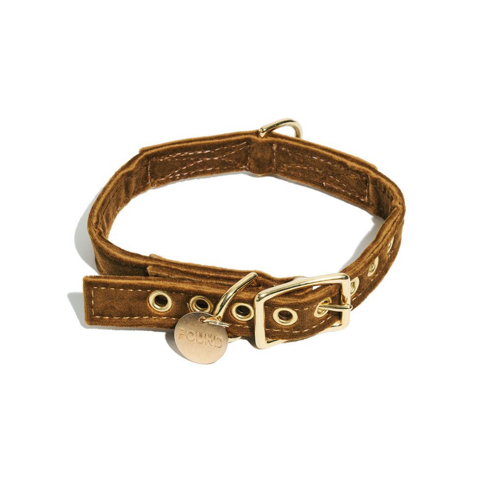 Dog Collars Premium Brown Washable Velvet Cat & Dog Collar