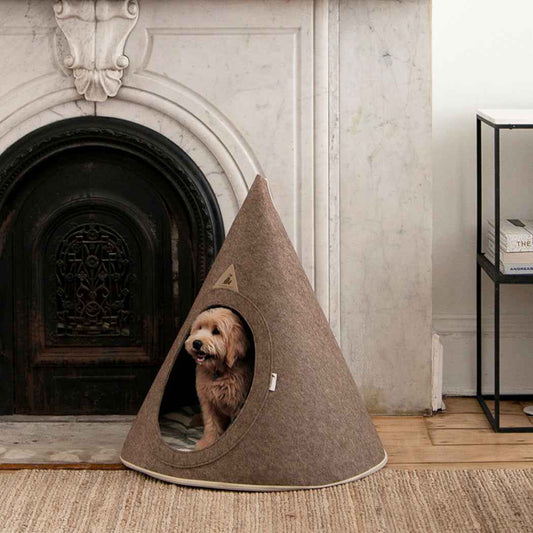 Nooee Pet Cave Buddy (L) – Cream/Brown