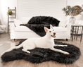 Load image into Gallery viewer, PupRug Faux Fur Orthopedic Dog Bed - Curve Midnight Black
