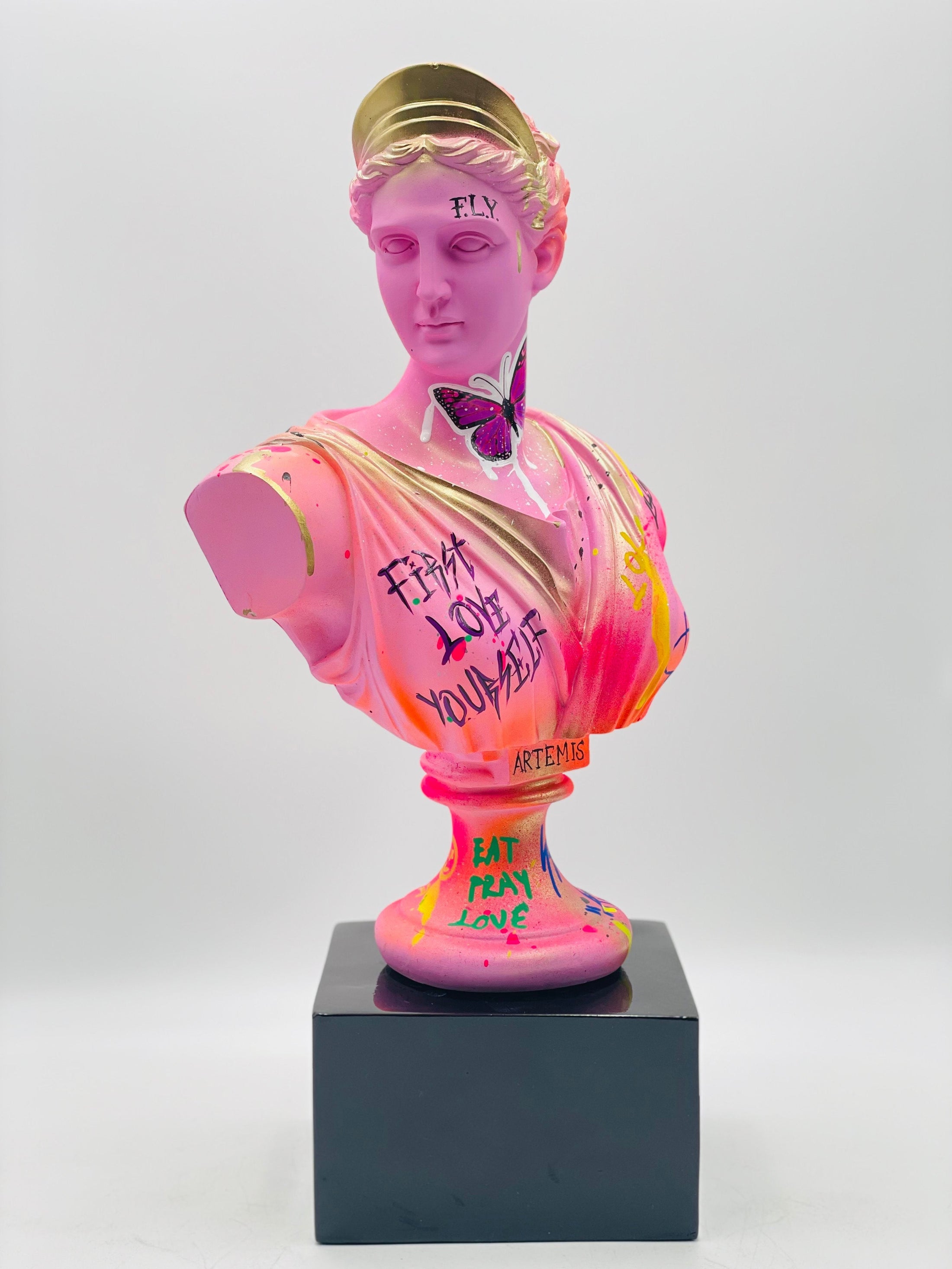 Butterfly Artemis Sculpture - Pink Street Pop Art Edition - pop art pink street butterfly artemis sculpture, luxury…