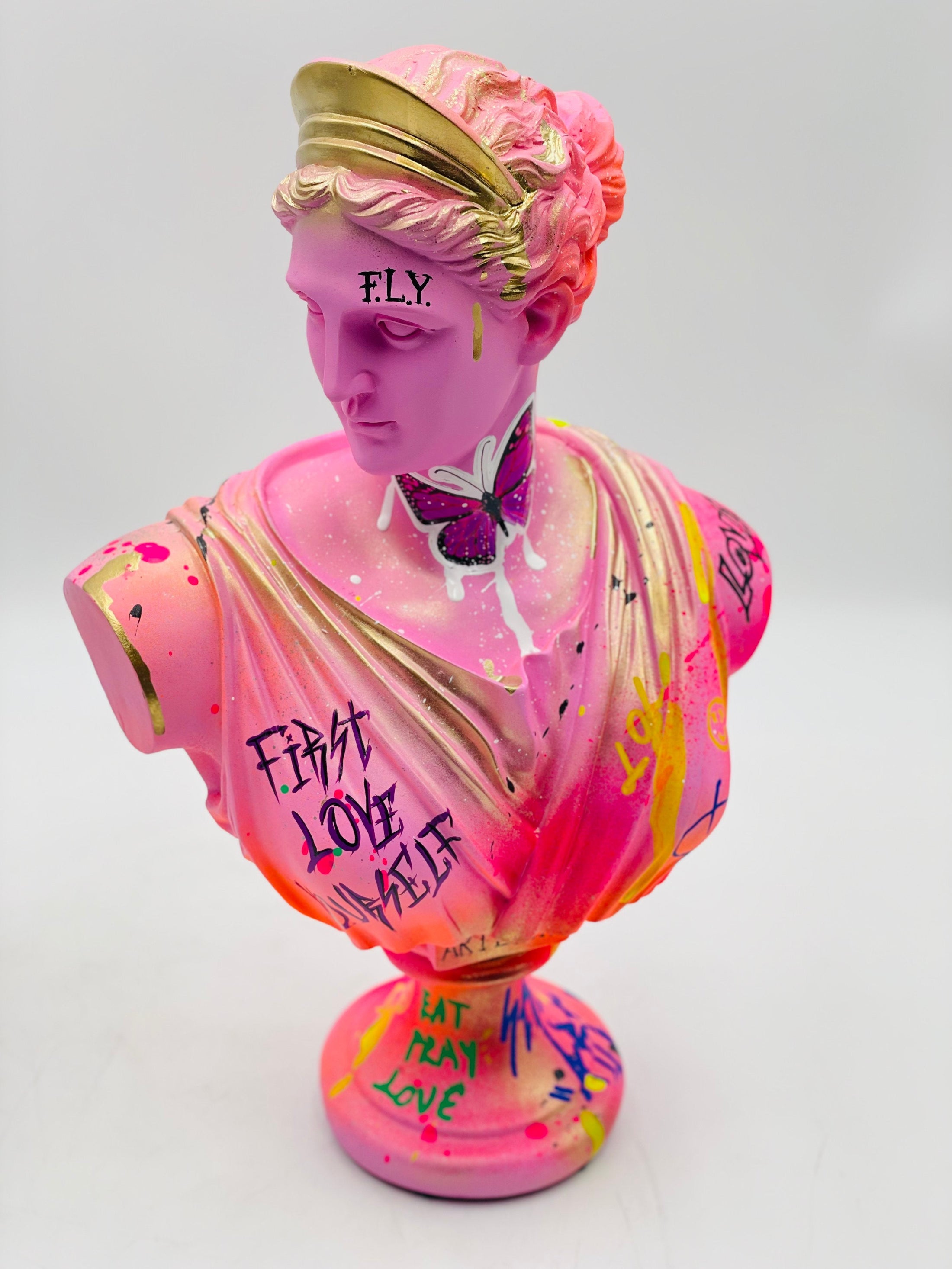 Butterfly Artemis Sculpture - Pink Street Pop Art Edition - pop art pink street butterfly artemis sculpture, luxury…