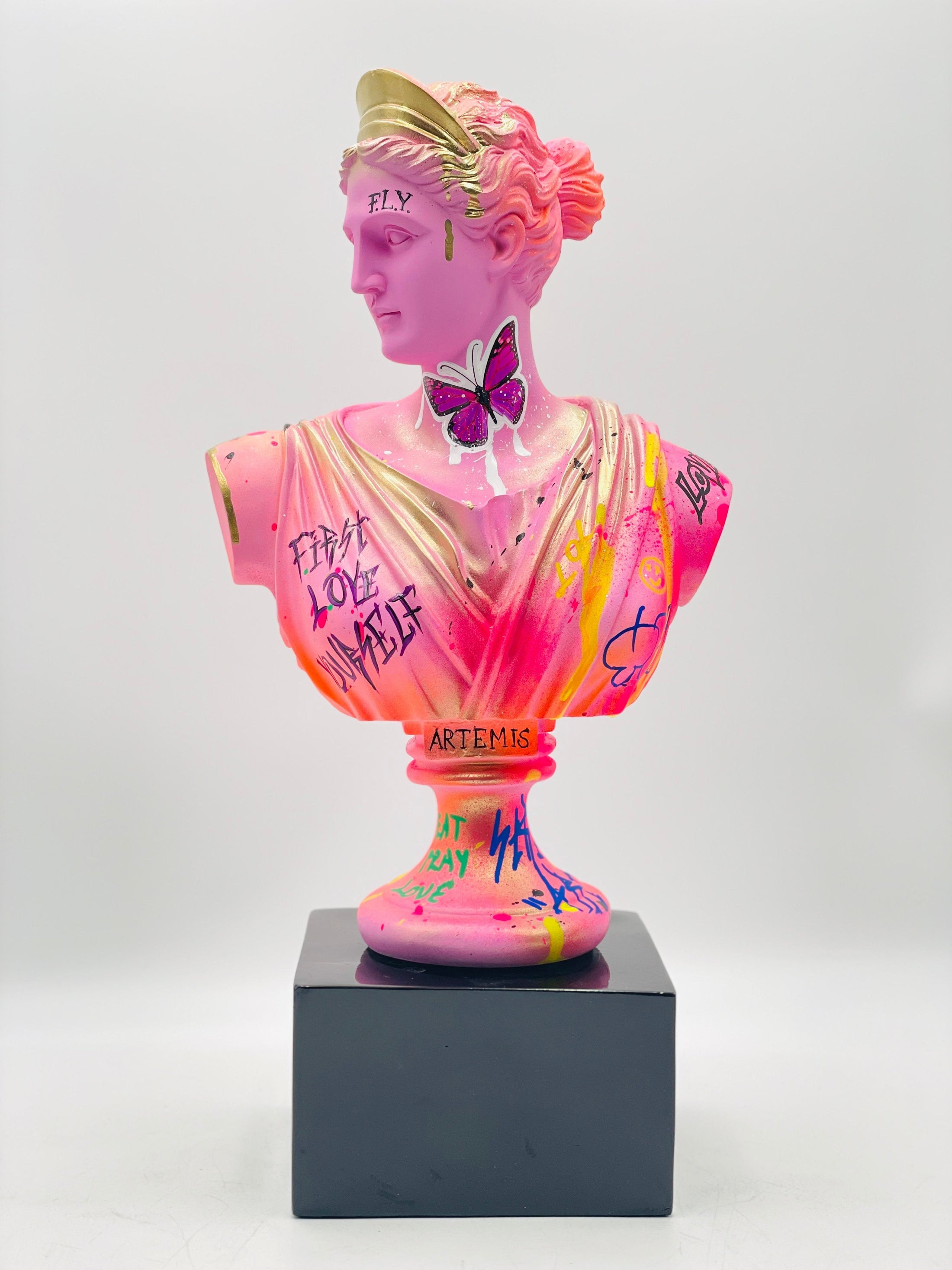 Butterfly Artemis Sculpture - Pink Street Pop Art Edition - pop art pink street butterfly artemis sculpture, luxury…