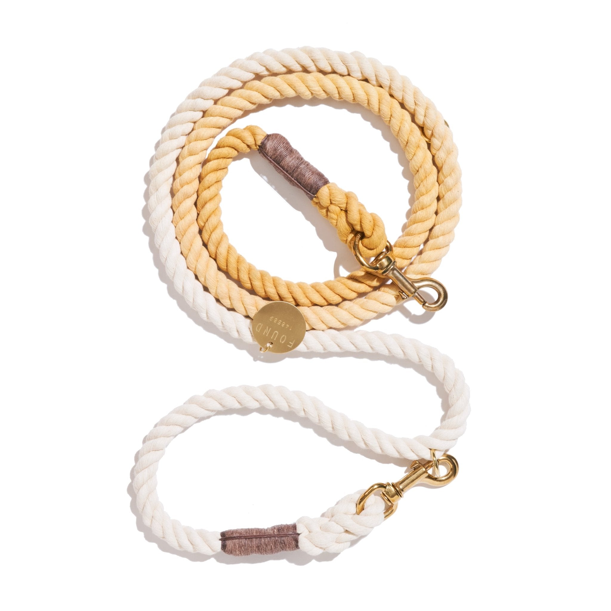 Shop Leashes Premium Butterscotch Cotton Rope Dog Leash by Found My Animal | Adjustable & Secure Bolt Snap