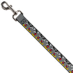 Dog Leash - Mickey Mouse w/Glasses Poses Gray
