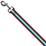 Dog Leash - Stripes Red/Blue/Green