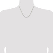 3mm Sterling Silver Solid Flat Curb Chain Necklace