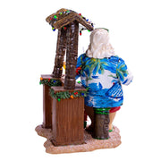 Kurt Adler 11-Inch Fabriché Beach Santa Sitting At Tiki Bar