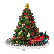 Kurt Adler 6-Inch Christmas Tree with Revolving Train Music Box