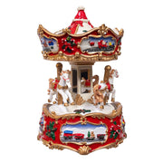 Kurt Adler 7-Inch Wind-Up Musical Carousel Table Piece