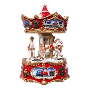 Kurt Adler 7-Inch Wind-Up Musical Carousel Table Piece